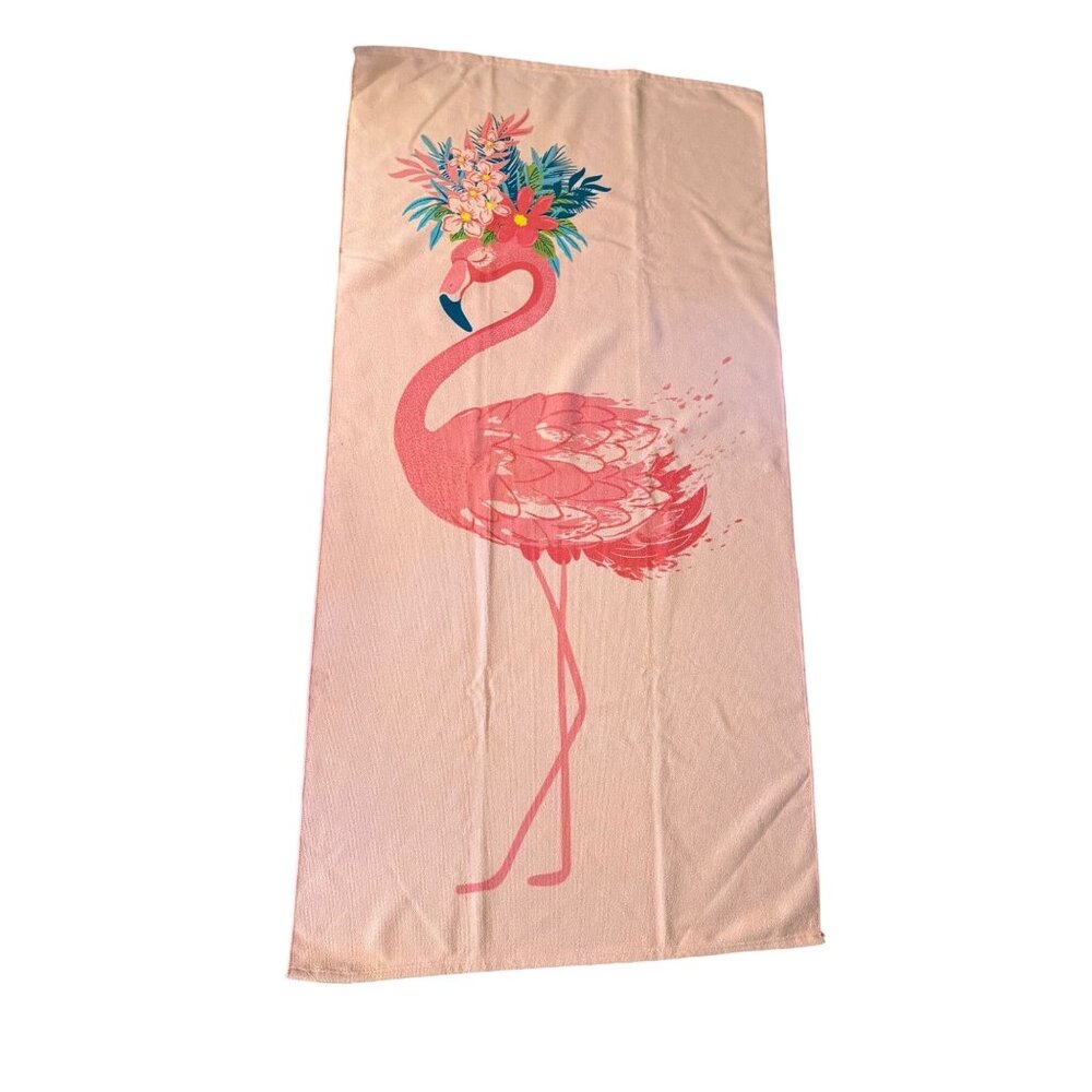 Pink‎ Flamingo Design Polyester Beach Novelty  Towel By Safdie & Co.